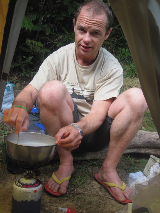 Cooking porridge for breakfast