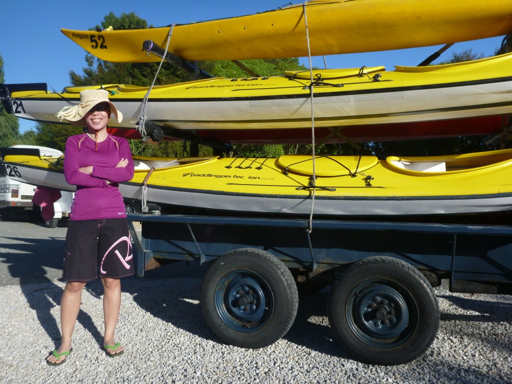 Day 1 - with the kayaks at the office of 'The Sea Kayak company'