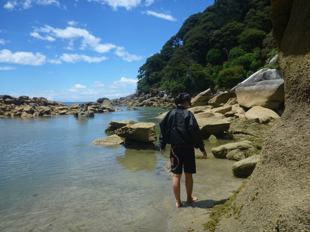 Stephanie explores a beautiful estuary at low tide on foot.
