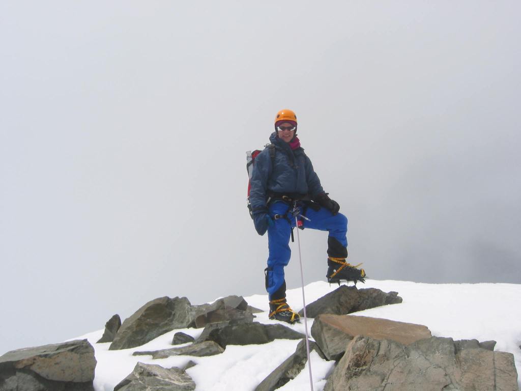 On the summit of 9144 on a cloudy day.