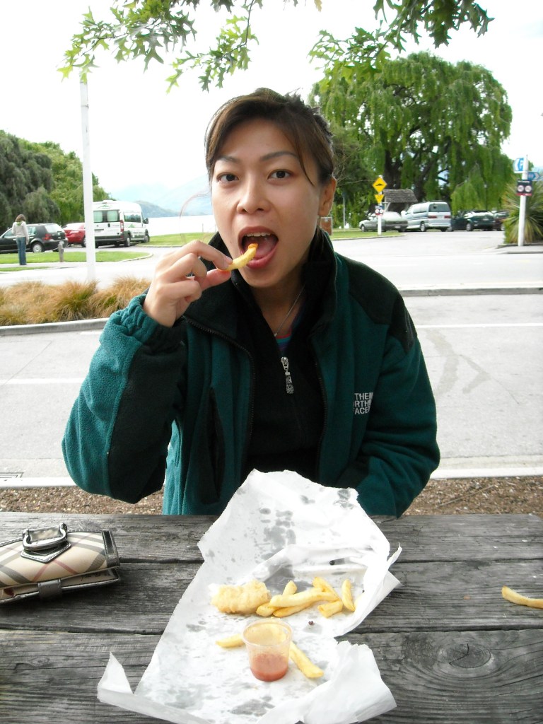 Fish and chips in Wanaka - greasy heaven!