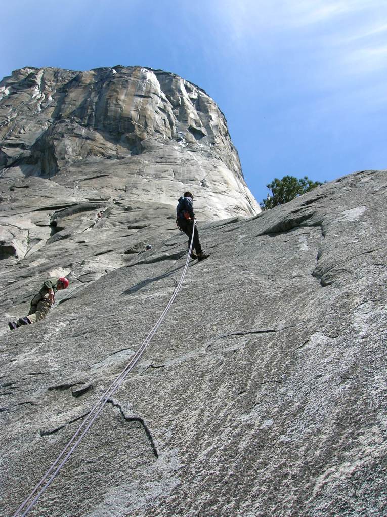 Rapelling off the 1st pitch of El Cap.