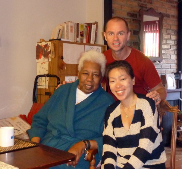 Stephanie and I with Clara at her dinner table after her introducing her to some New Zealand Fish Pie (recipe courtesy of my Mum - thanks Mum!)