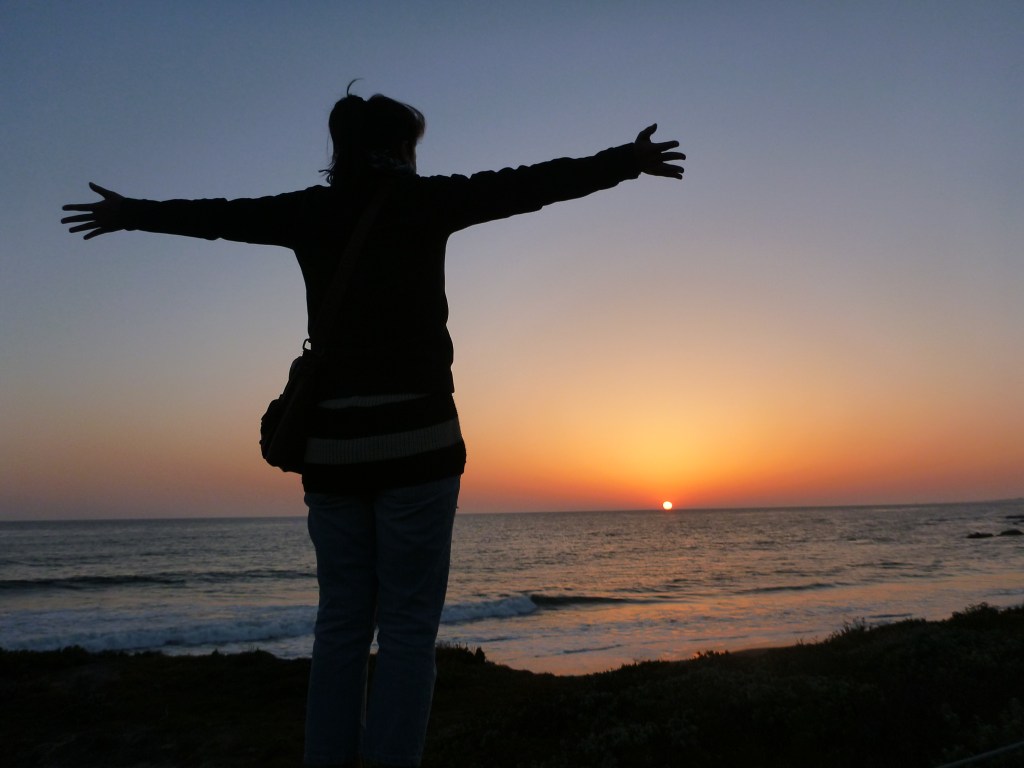 Stephanie enjoying a sunset in Cambria.