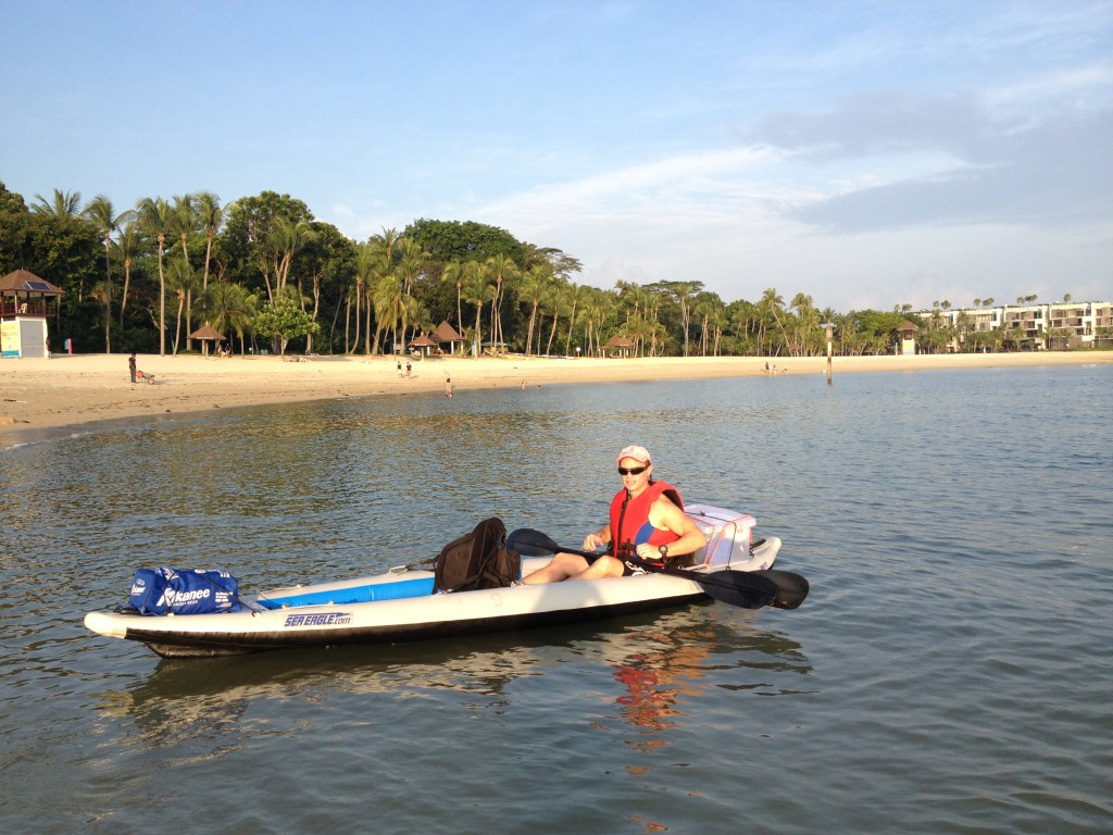 All loaded up on Sentosa and ready to paddle.