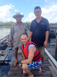 Me with Mr Ang's Uncle - the 'boss of the farm' - great shape for a guy in his mid 70's