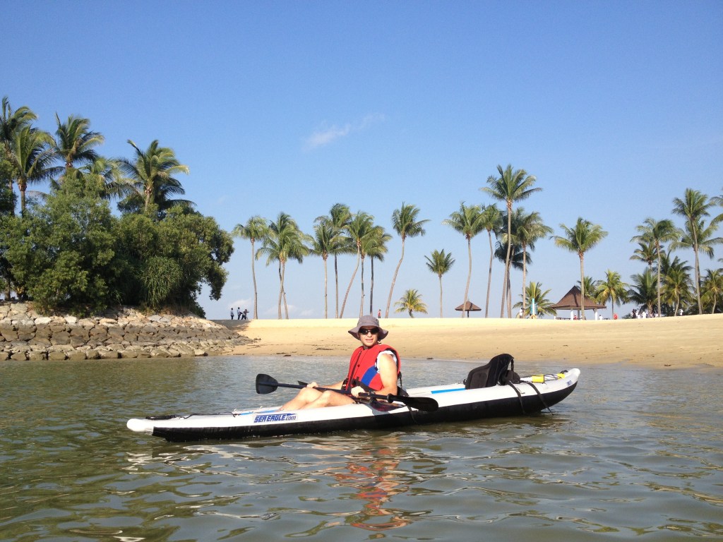 All set-up in the Divorce Machine and ready to go from Tanjung Beach, a glorious morning for a paddle.