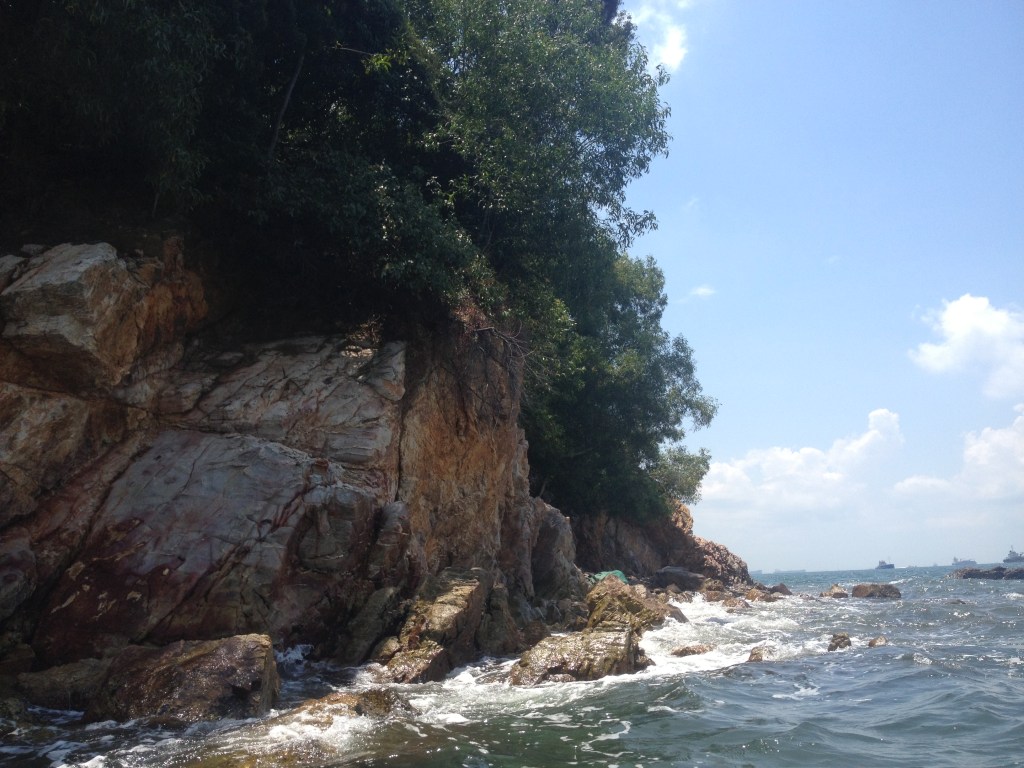 The rocky foreshore around St Johns.