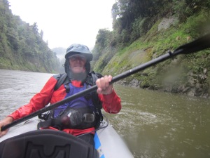 On the mighty Whanganui River, in the rain!