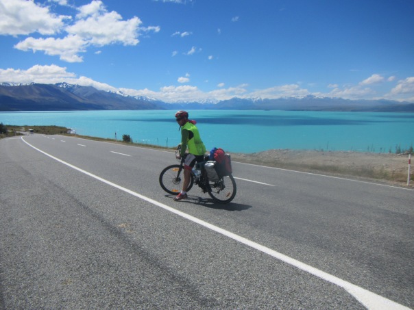 Coming down into beautiful Pake Pukaki. On a clear day Aoraki/Mt Cook is clearly visible at the end of this lake.