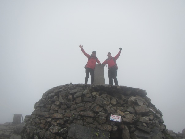 Alan Silva and Grant Rawlinson on the summit of Ben Nevis