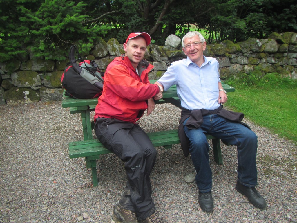 Back down after our successful oxygen-less, unsupported ascent of the CMD arete on the Ben Nevis with this lovely man - Bill Stuart