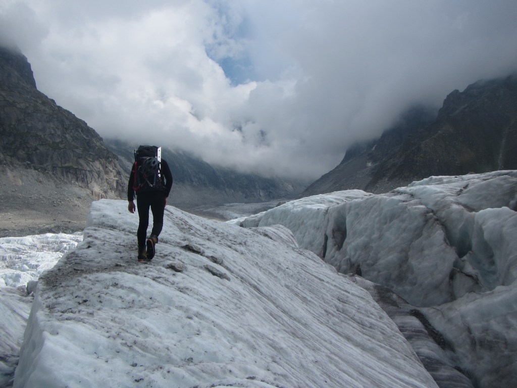 Working our way up through the messy Mer de Glace