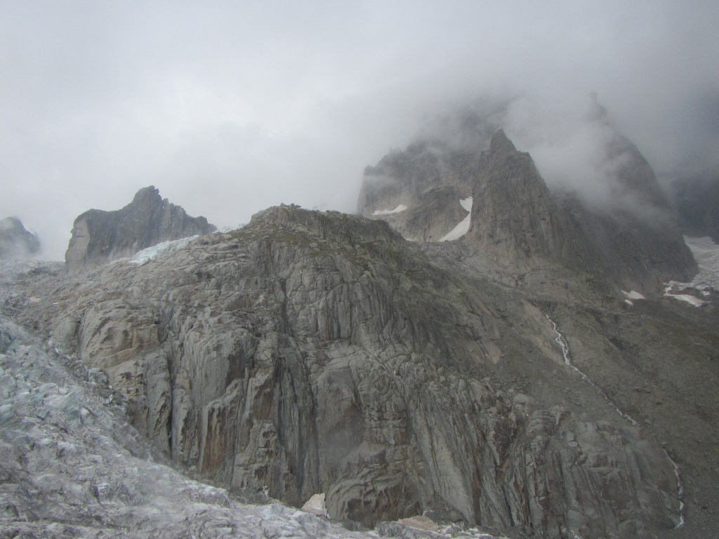 And then a few hours battling through this mess to reach the hut - just visible on the buttress about 150m above the glacier