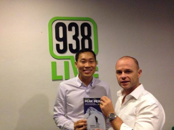 With my very patient and supportive publisher Mr Phoon Hwa after the radio interview for my new book 'From Peak to Peak'