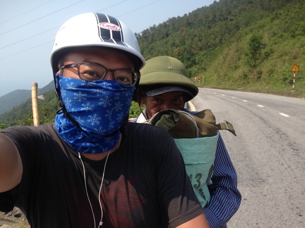 Giving a random stranger a free ride over the Hai Van Pass to Danang, 30km away. Sometimes you help others and sometimes, others help you. (May, 2014)