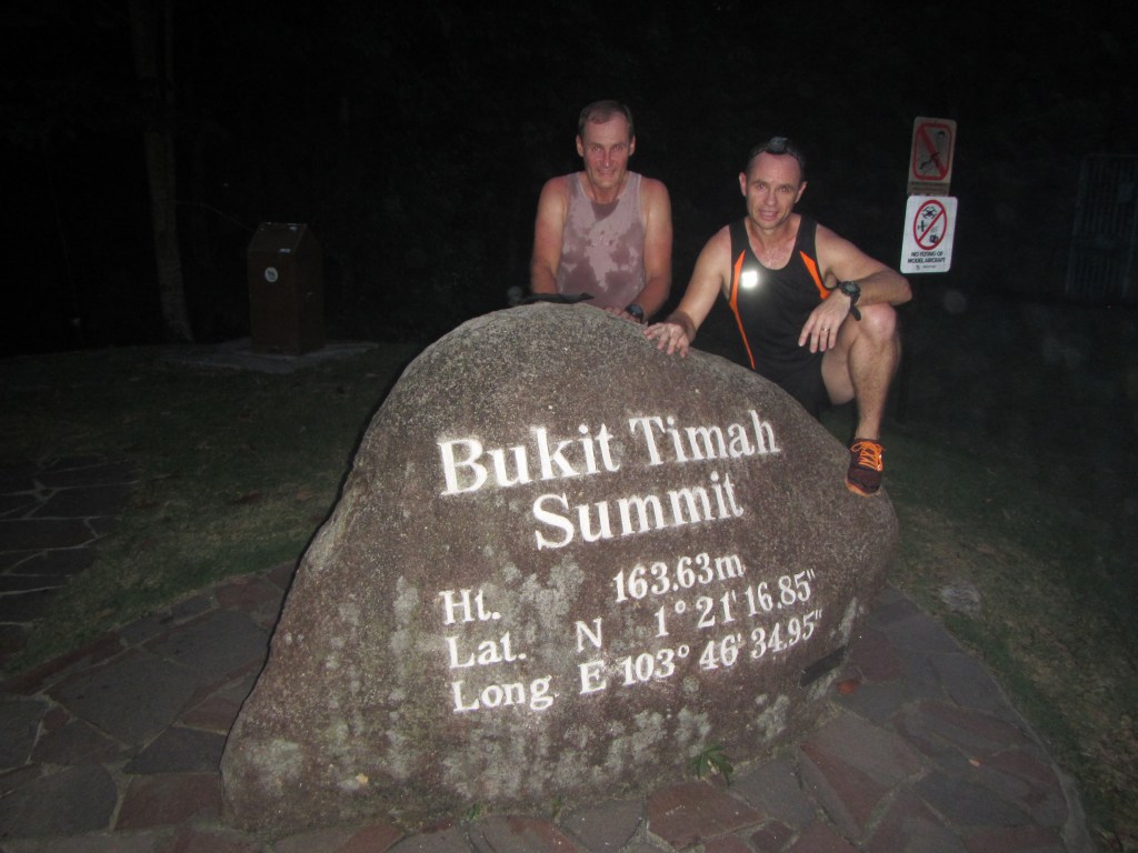 With Alan Silva on the summit of Bukit Timah Hill - the start point of Peak to Peak 2015.