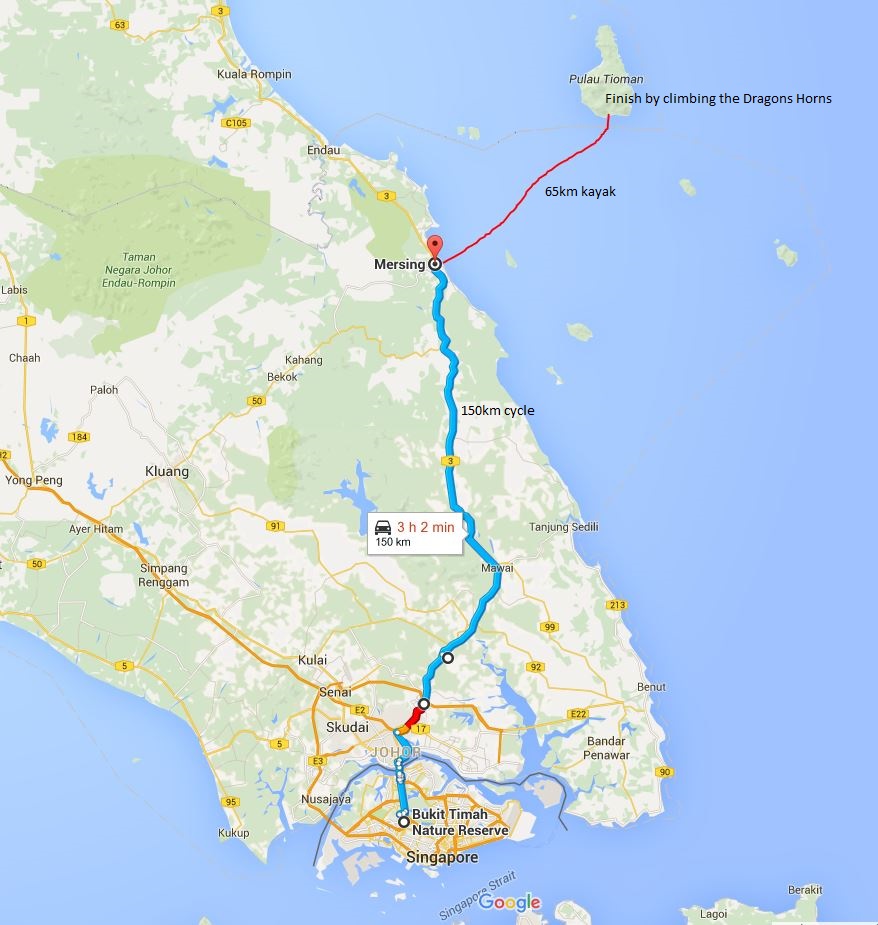 Route map of our intended journey.